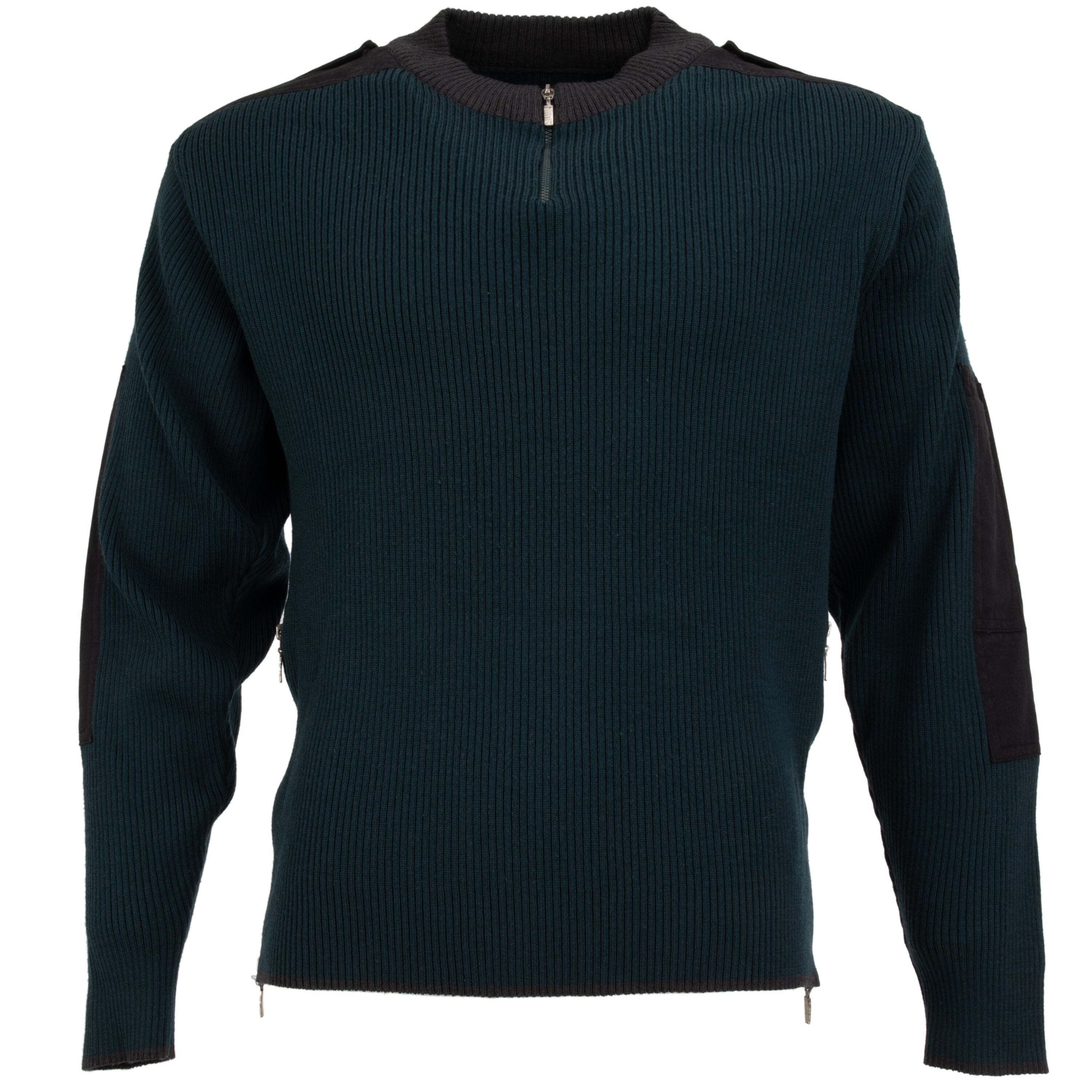 Buy Dutch Commando Wool Sweater Emerald Blue 1/4 Zip w/ Side
